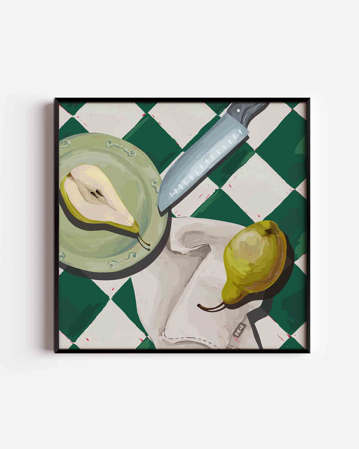 Peren en mes – keuken vierkante poster als wanddecoratie