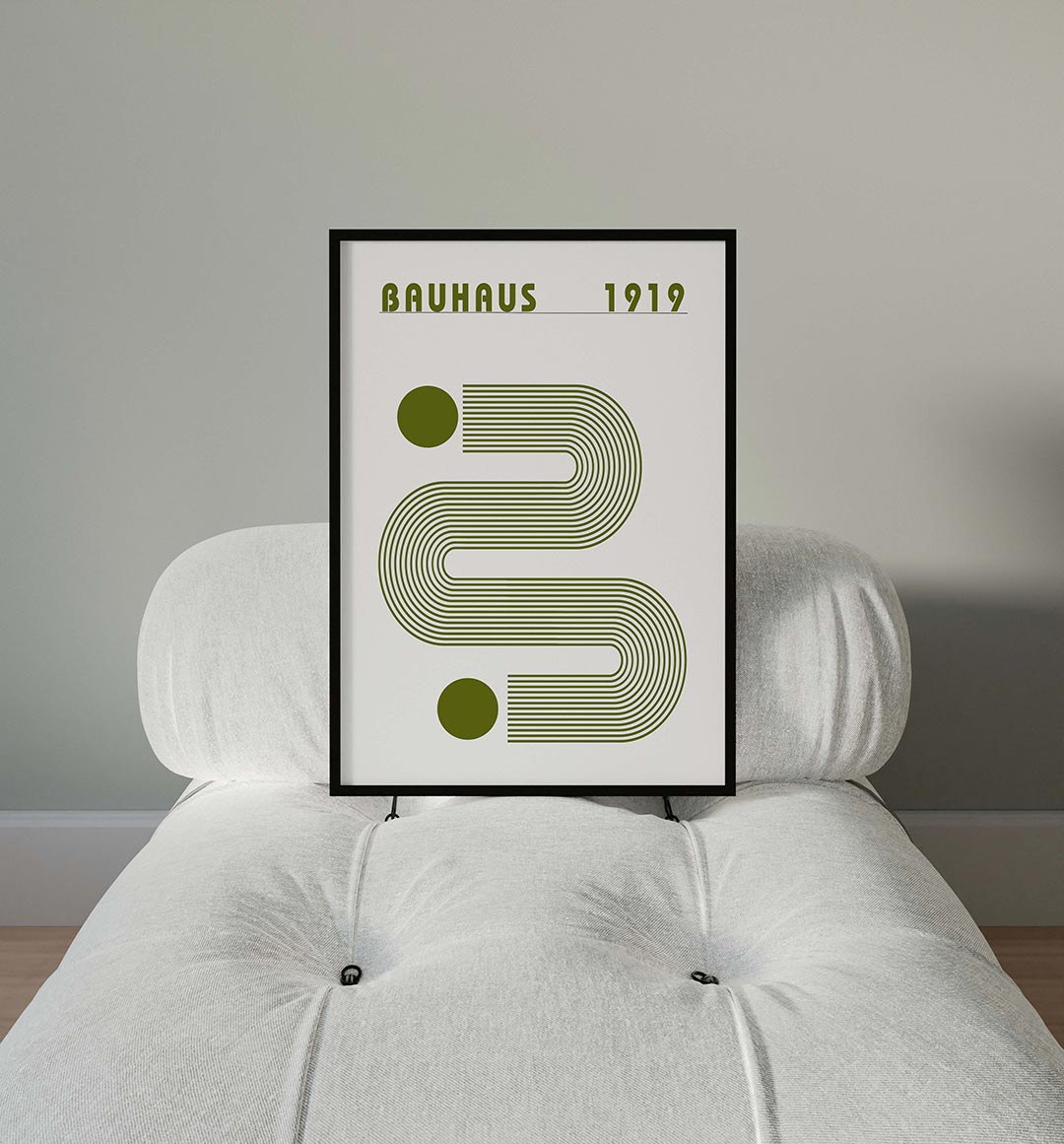 Lijnen en vormen – moderne Bauhaus wandkunst als poster