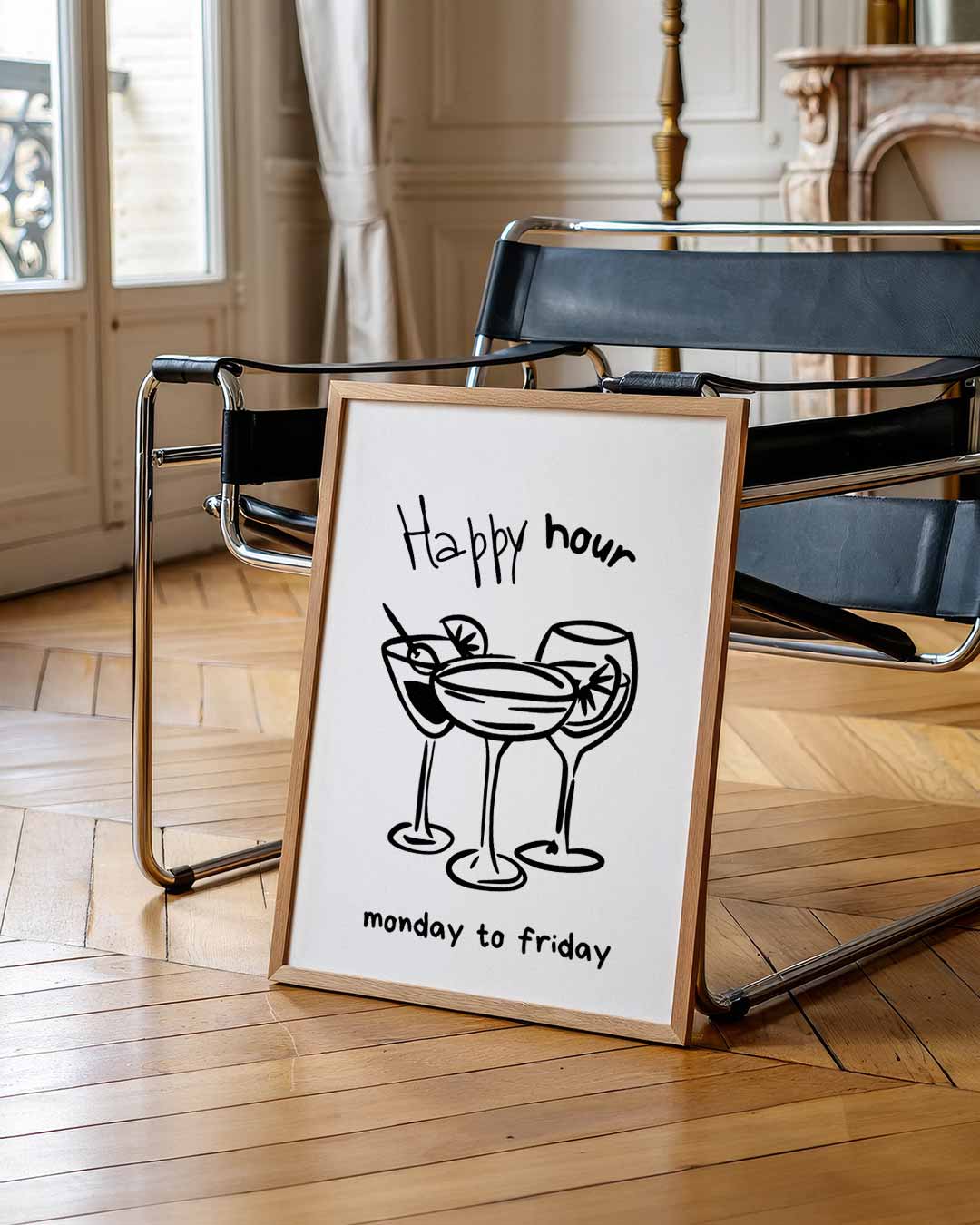 Happy Hour Cocktails – zomerse wandkunst als portret poster