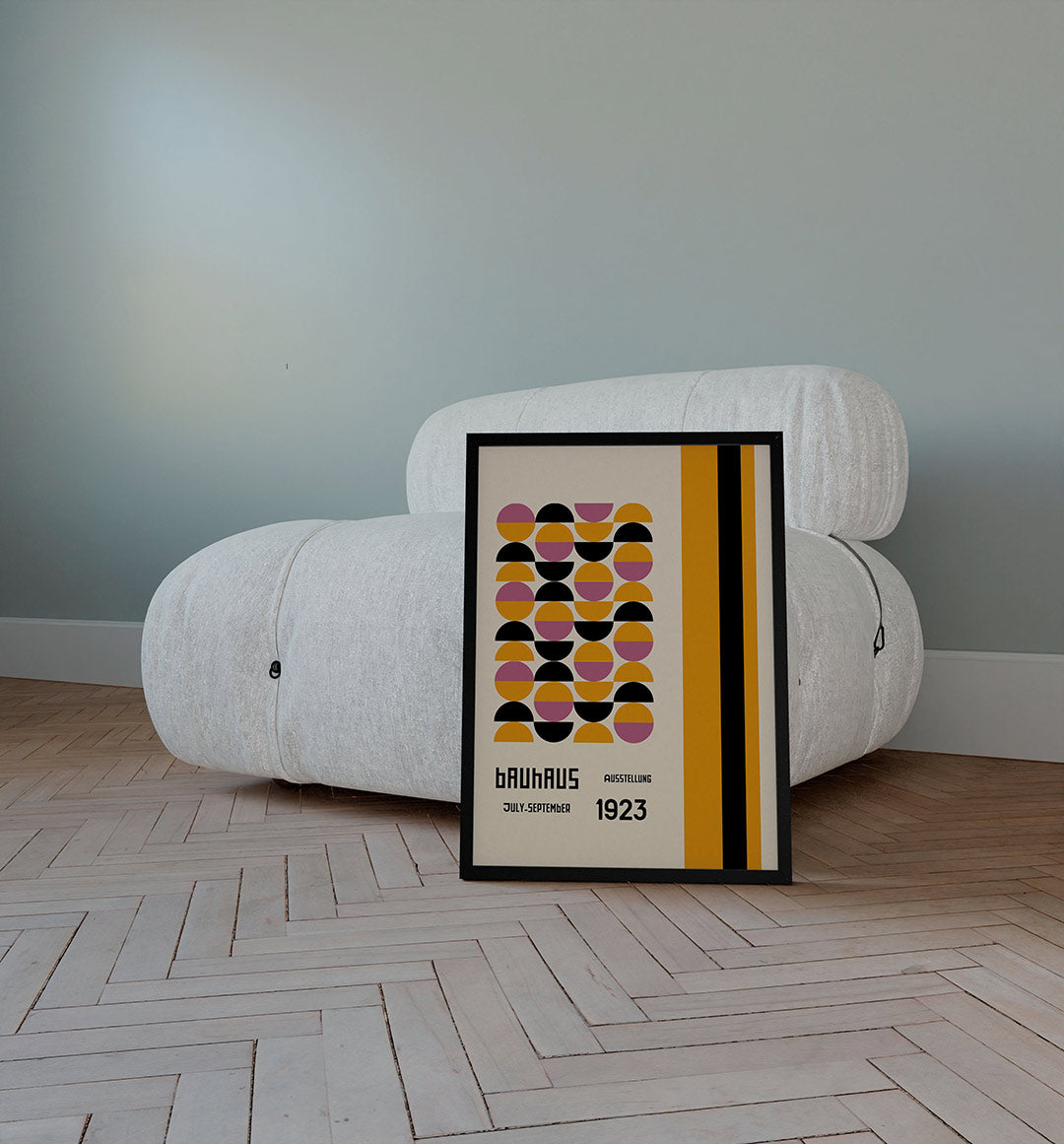 Vormritme en kleur – staande Bauhaus poster voor aan de muur