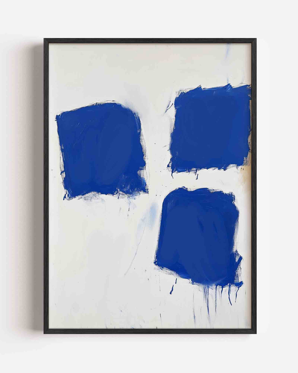 Blauwe vlakken – Kunst & Design poster als staande wanddecoratie