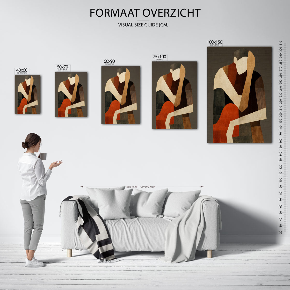 Geometrische figuren compositie – staande wanddecoratie van WallArtistic