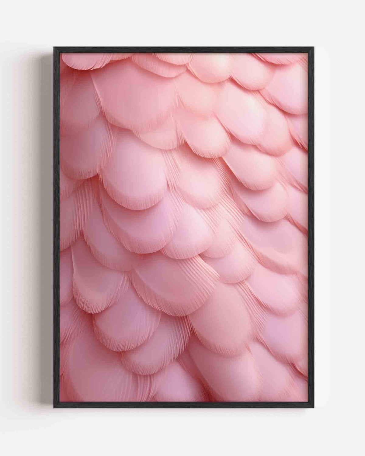 Roze veren patroon – Kunst & Design poster als staande wanddecoratie