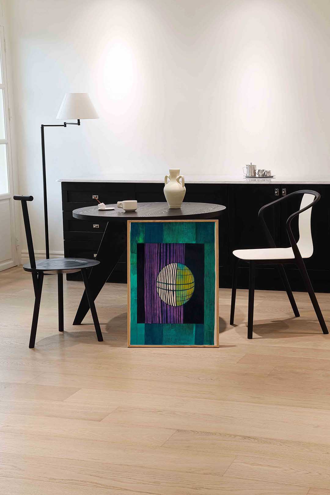 Cirkel met lijnen – moderne wandkunst als portret poster