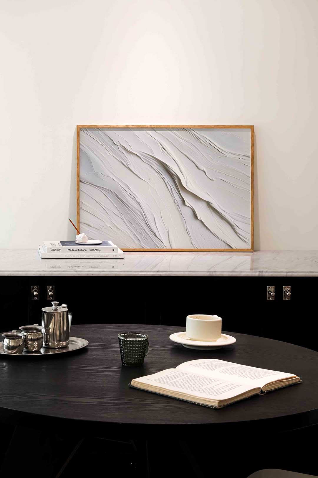 Golvende textuur – abstracte poster in liggend formaat