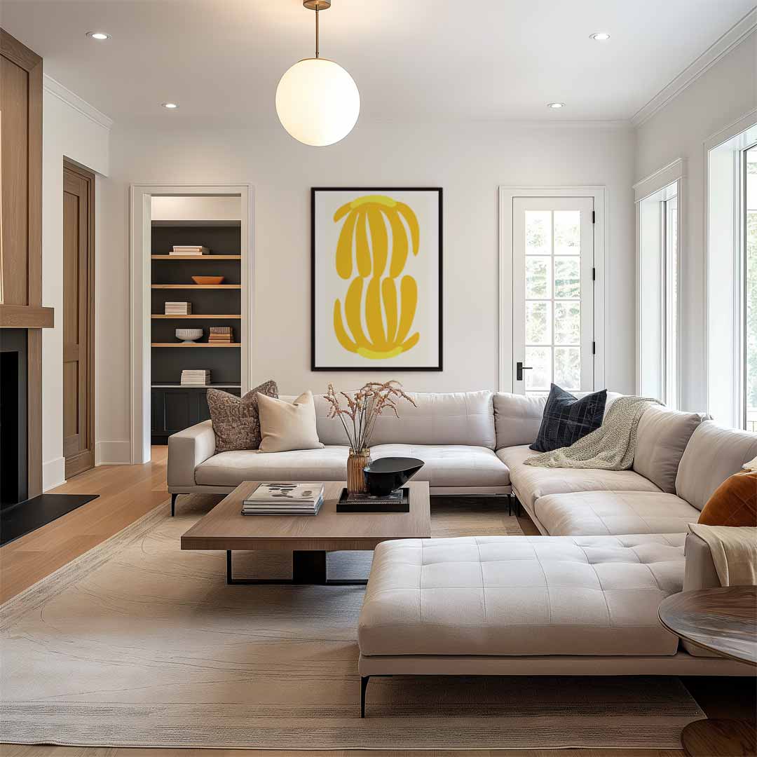 Speelse Bananenpracht – canvas wanddecoratie in portret formaat