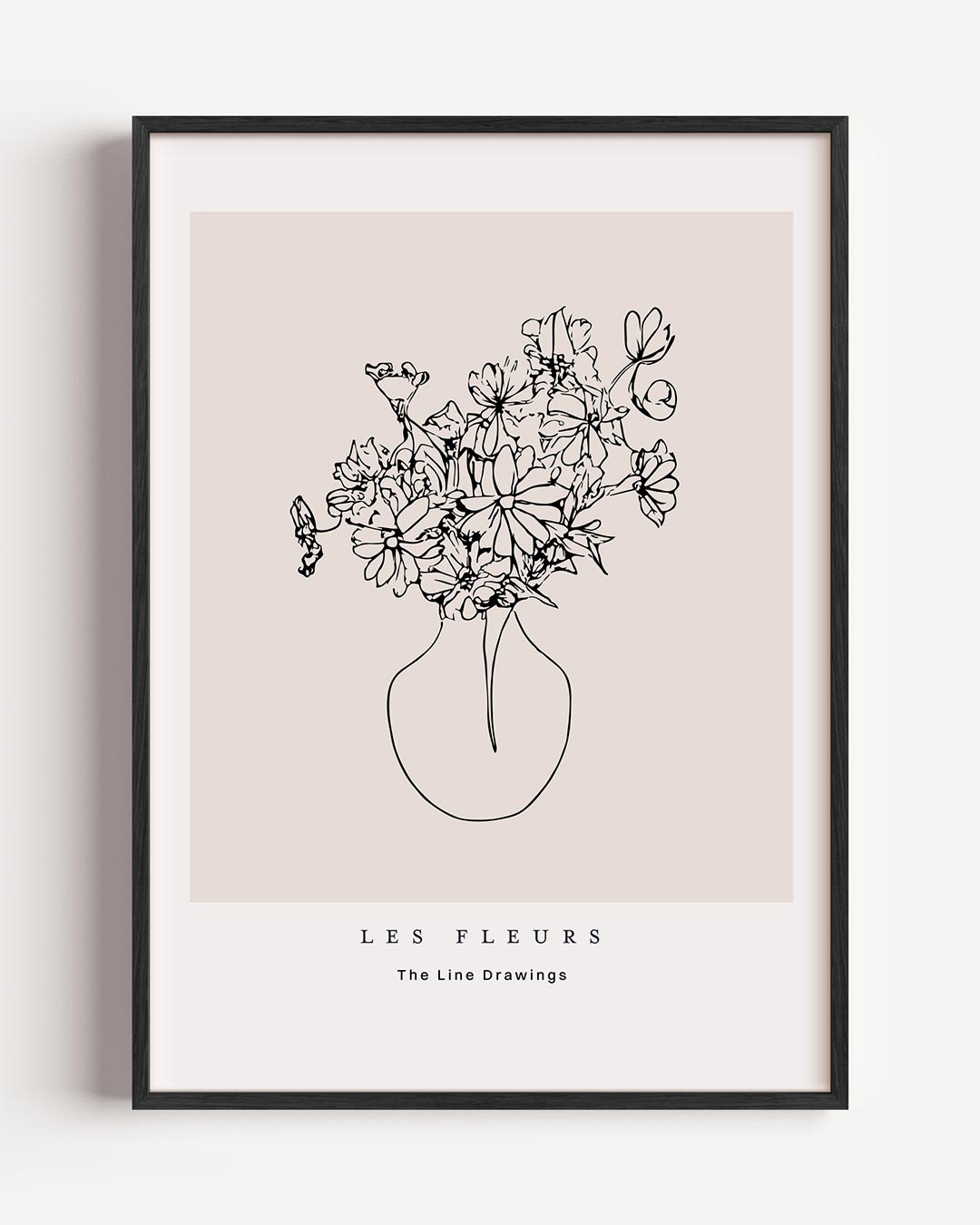 Elegante Bloemenlijntekening – bloemen portret poster als wanddecoratie