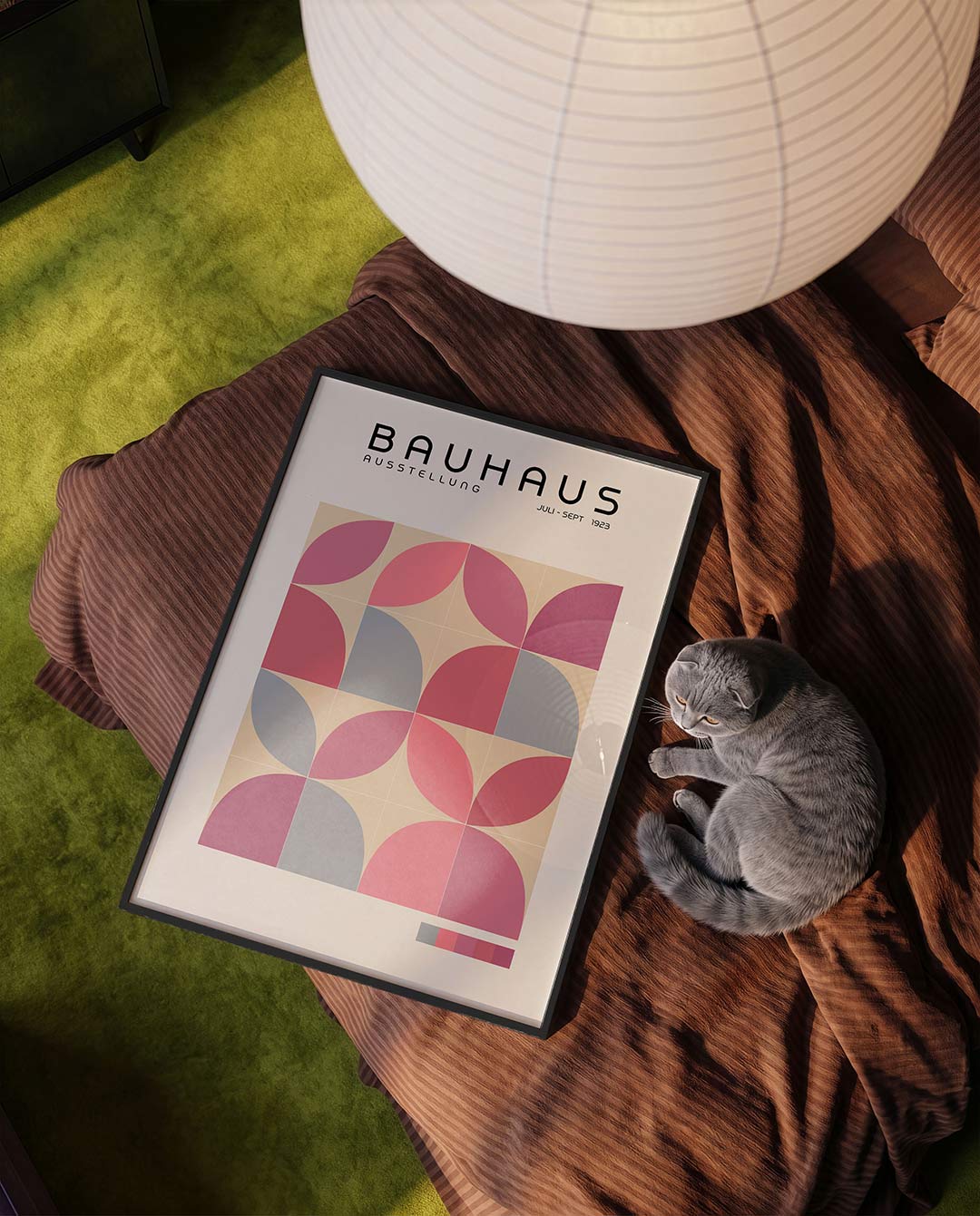 Vormritme en kleur – moderne Bauhaus wandkunst als poster