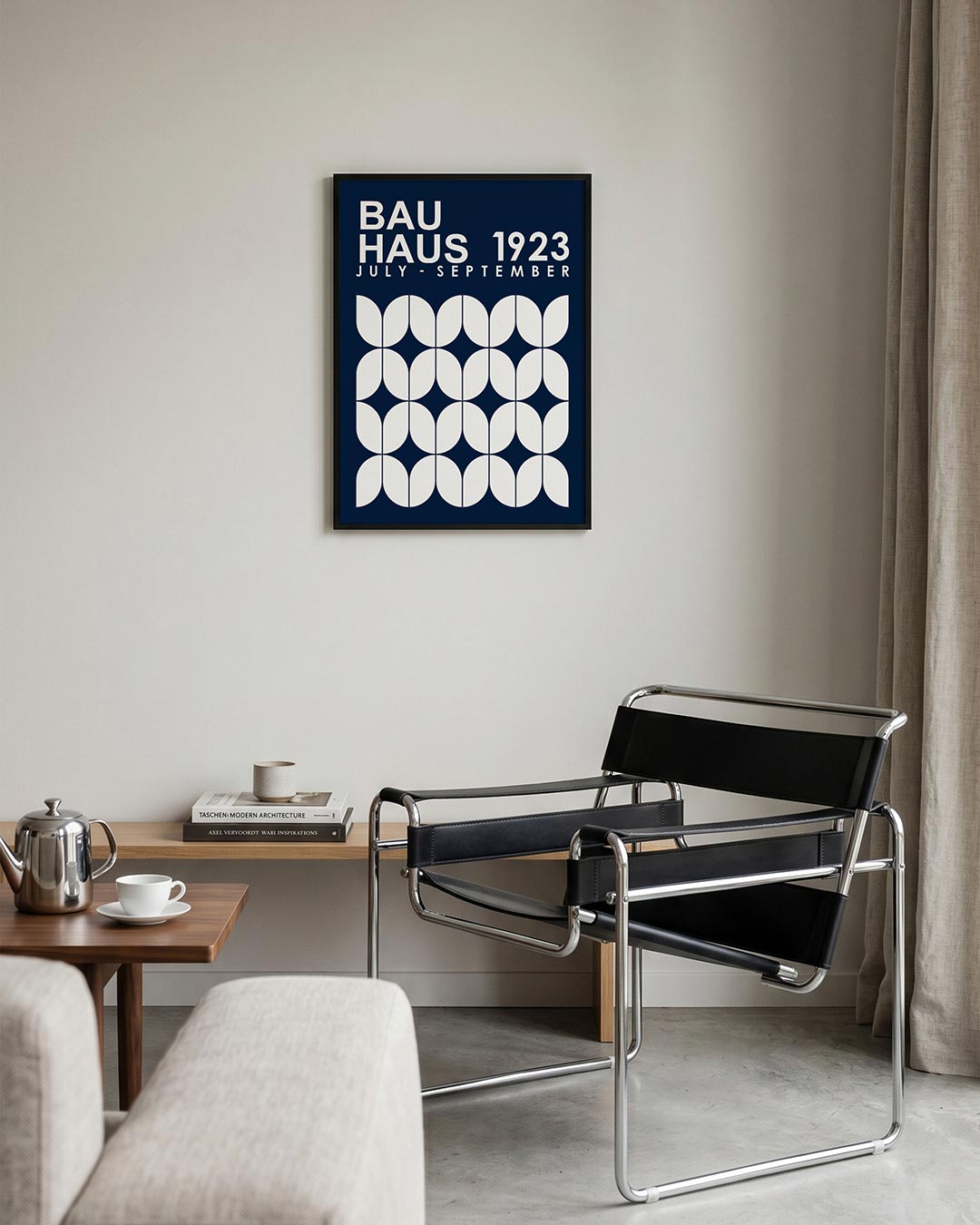Vormritme en kleur – geometrische Bauhaus poster in staand formaat