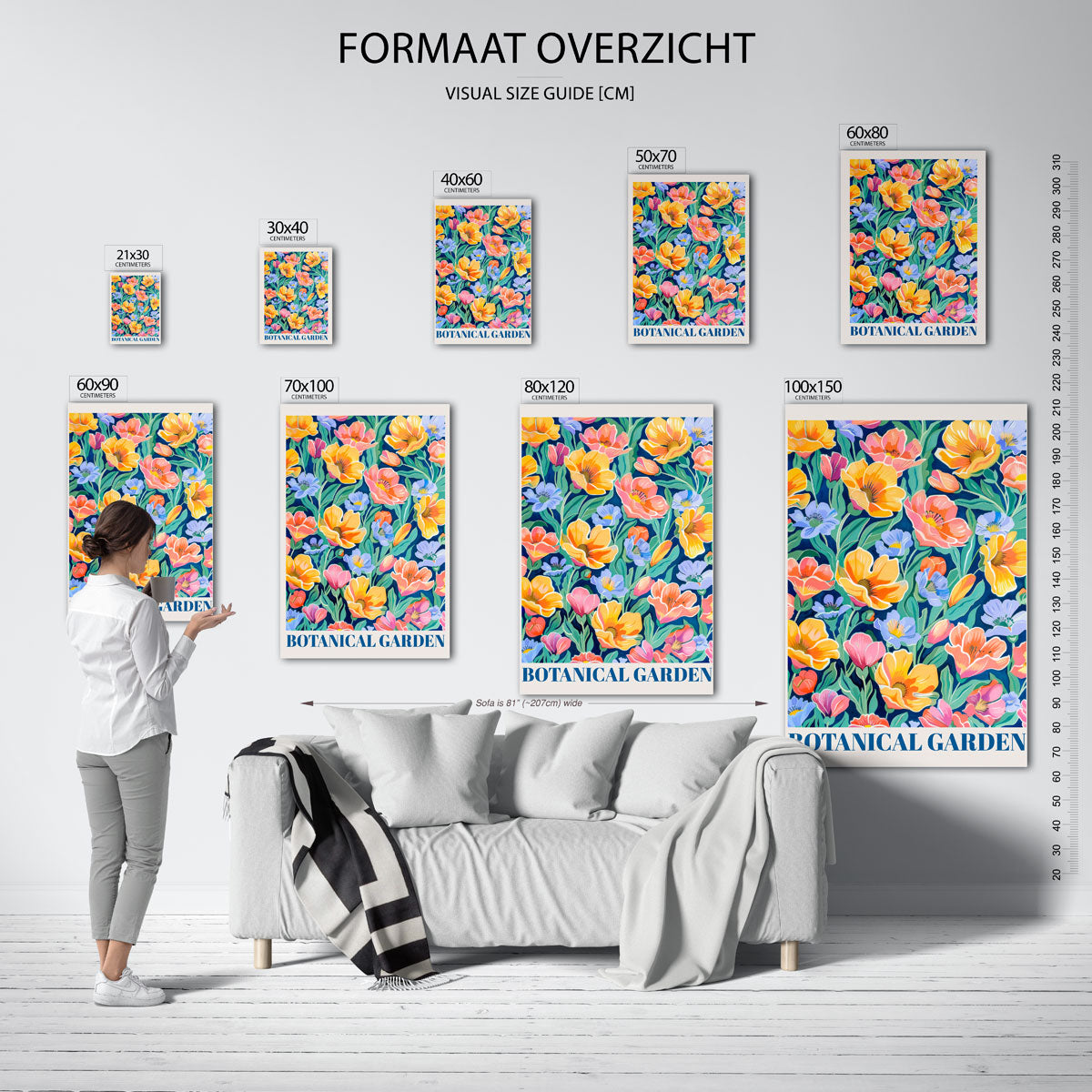 Bloemenpracht – staande muurposter met kleurrijke illustratie