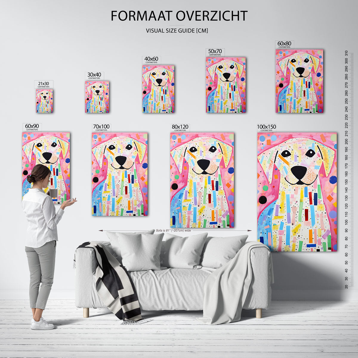 Vrolijke hond – staande muurposter voor de kinderkamer