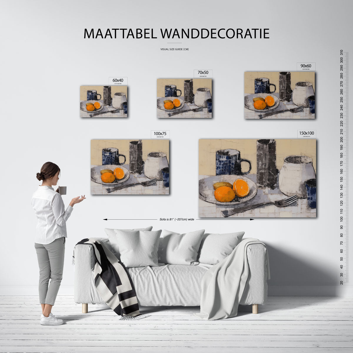 Stilleven met citrus – kunstwerk op canvas, dibond of plexiglas