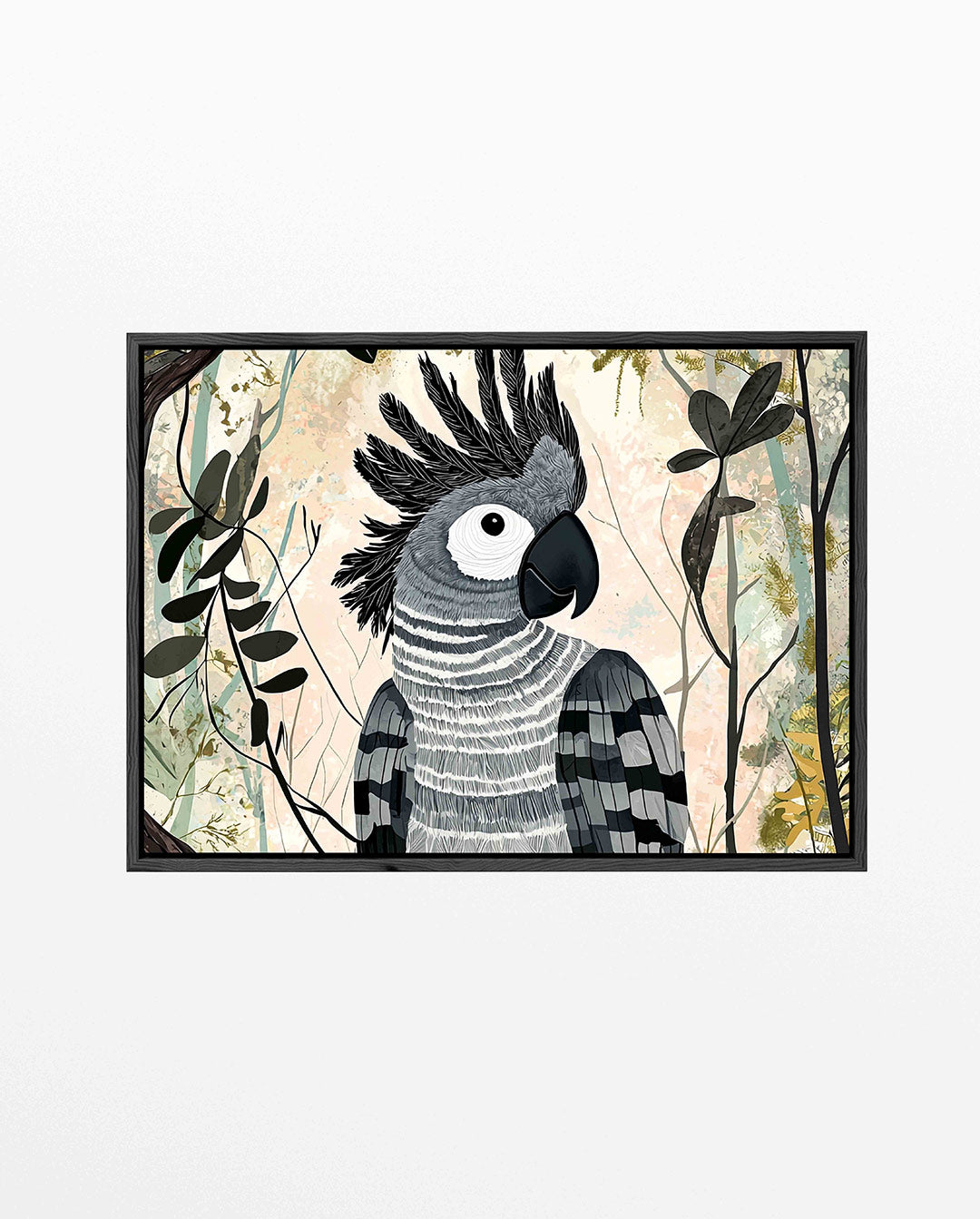 Vogels in bladeren – liggend dieren kunstwerk