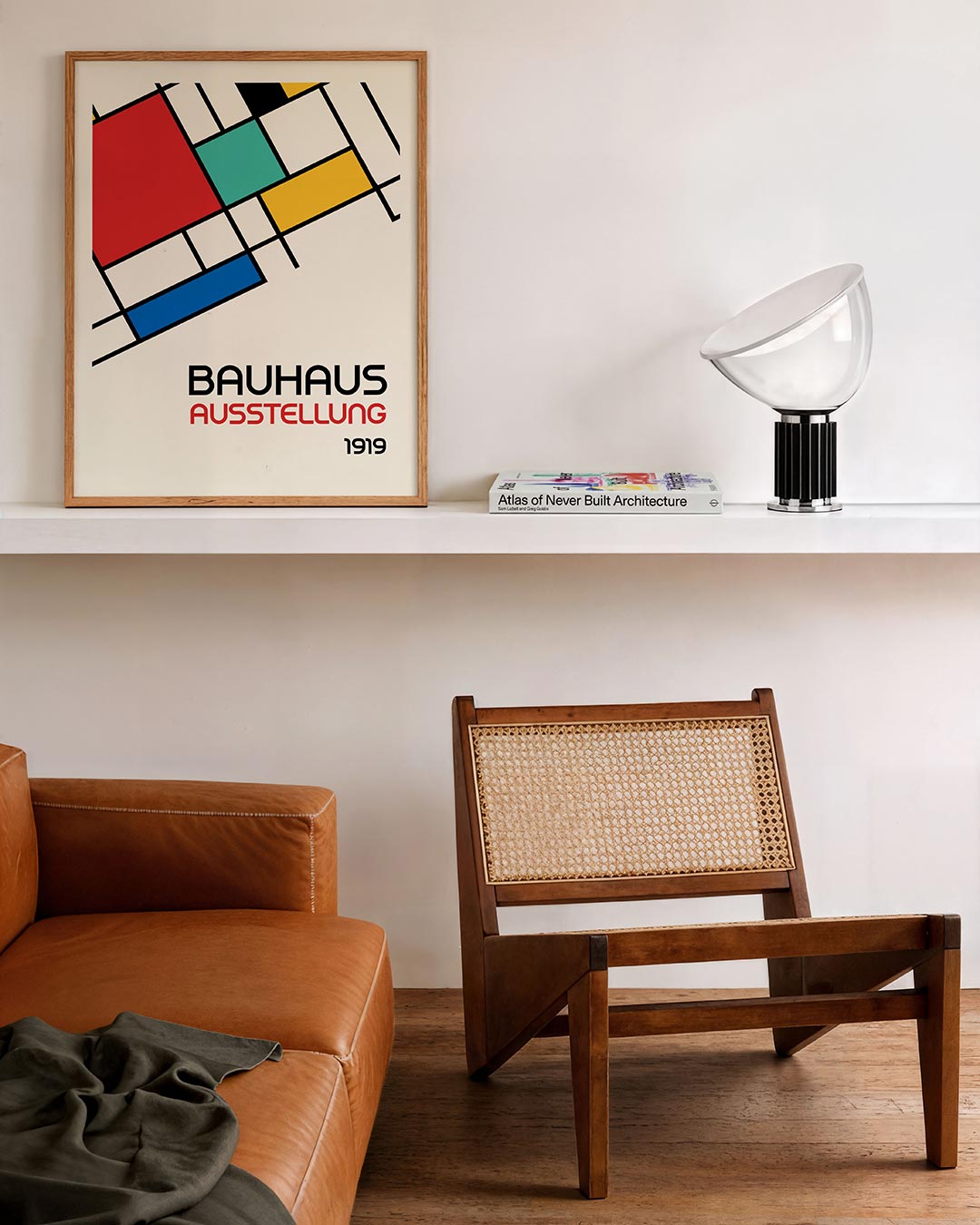 Vorm en kleurvlakken – staande Bauhaus poster voor aan de muur