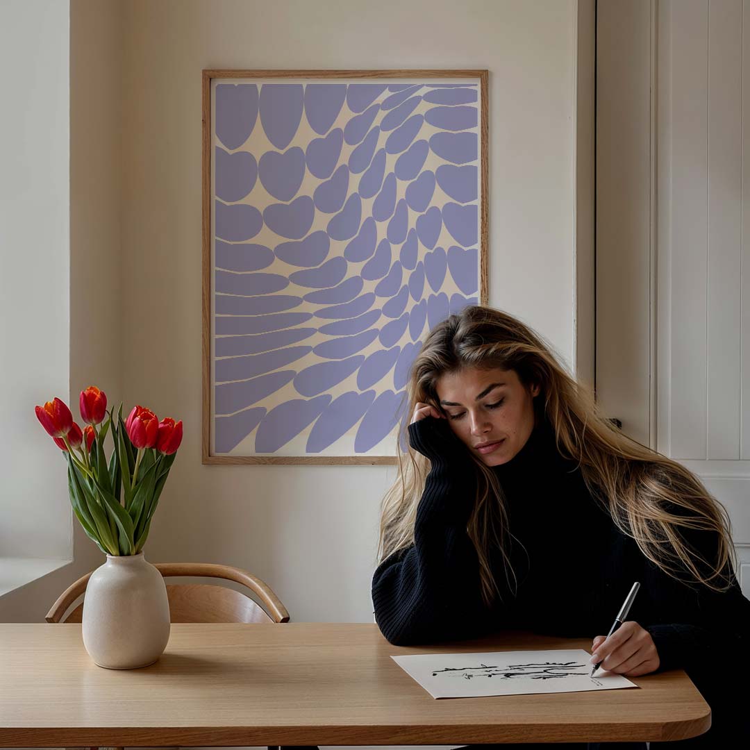 Dromerige Hartjeswand – staande muurposter voor een modern interieur