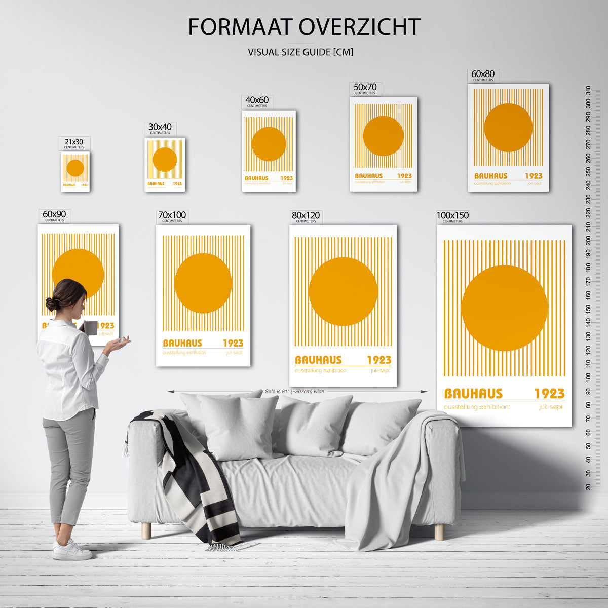 Cirkel en lijnen – Bauhaus poster als moderne geometrische wanddecoratie