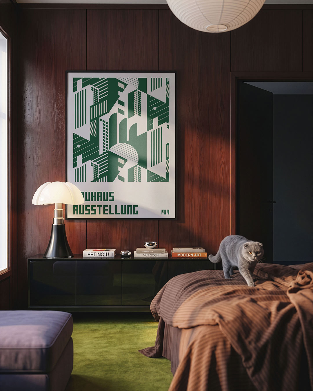 Geometrische lijnen – geometrische Bauhaus poster in staand formaat