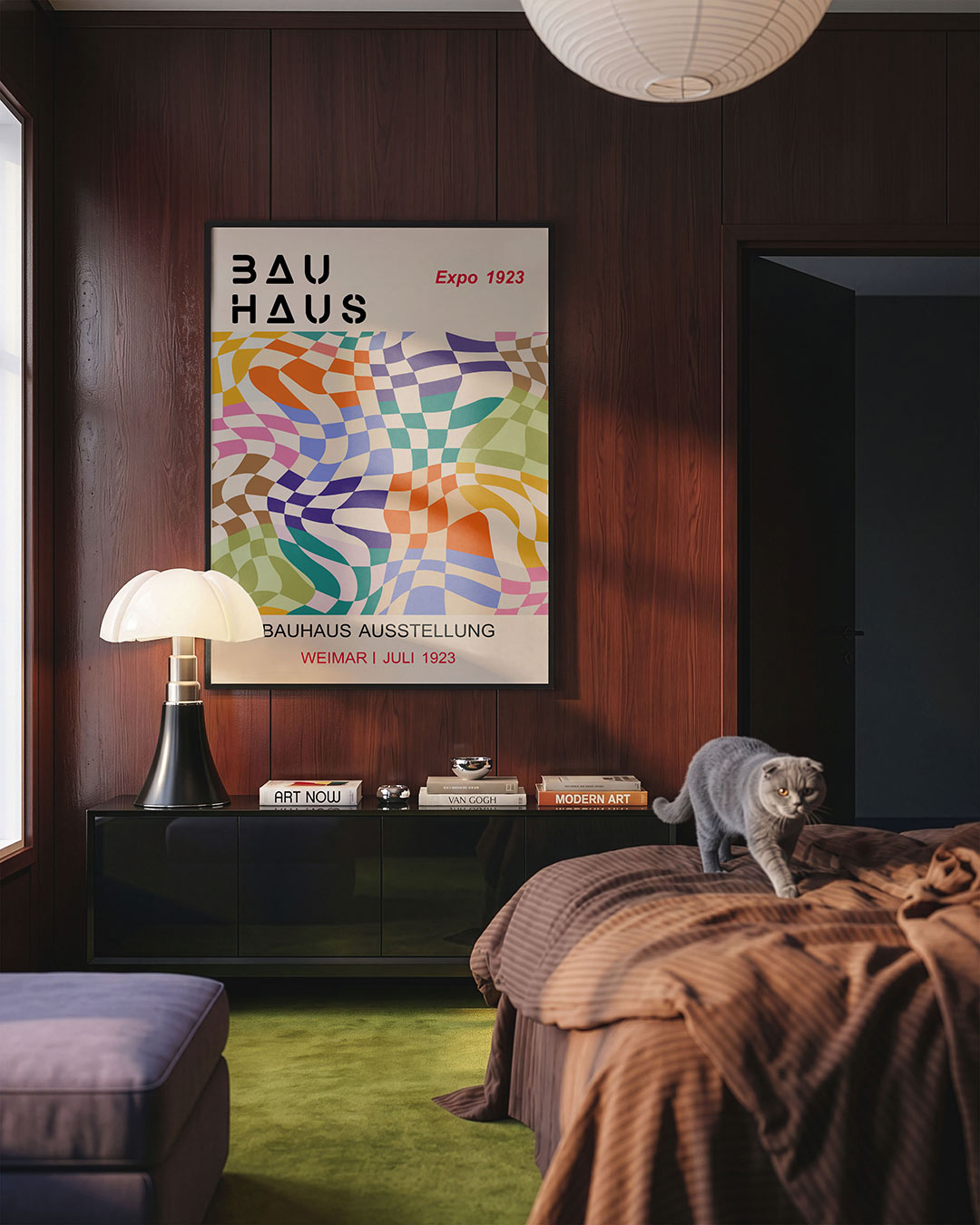 Vorm en kleurvlakken – geometrische Bauhaus poster in staand formaat