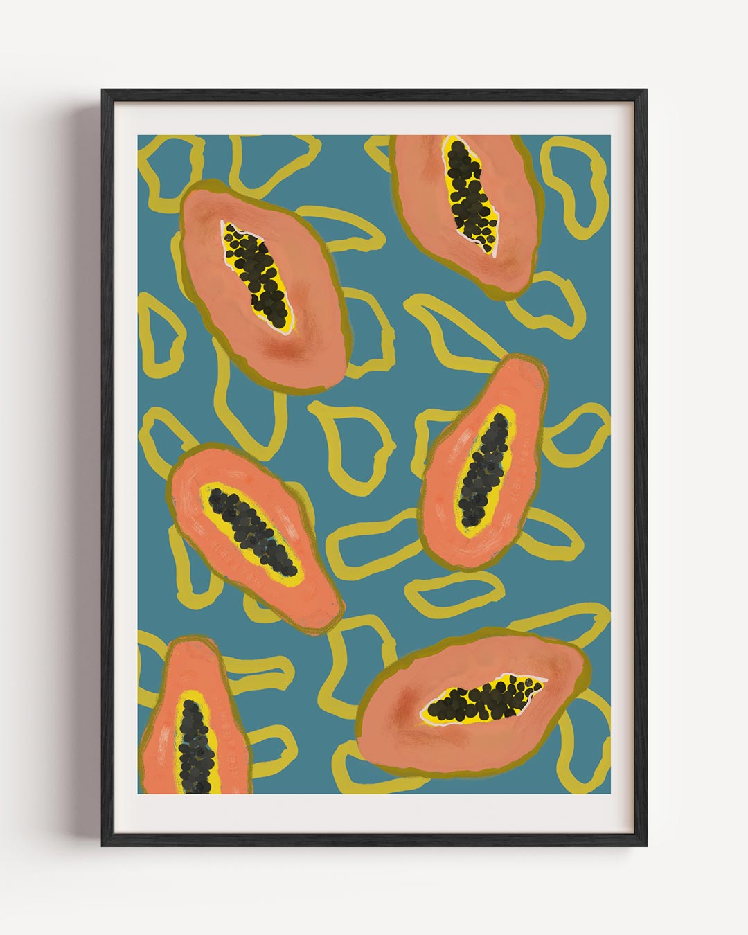 Tropische Papaja Print – keuken portret poster als wanddecoratie