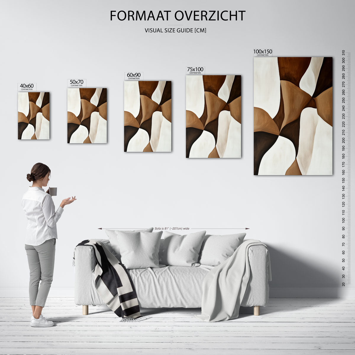 Organische vormen compositie – decoratief kunstwerk voor aan de muur