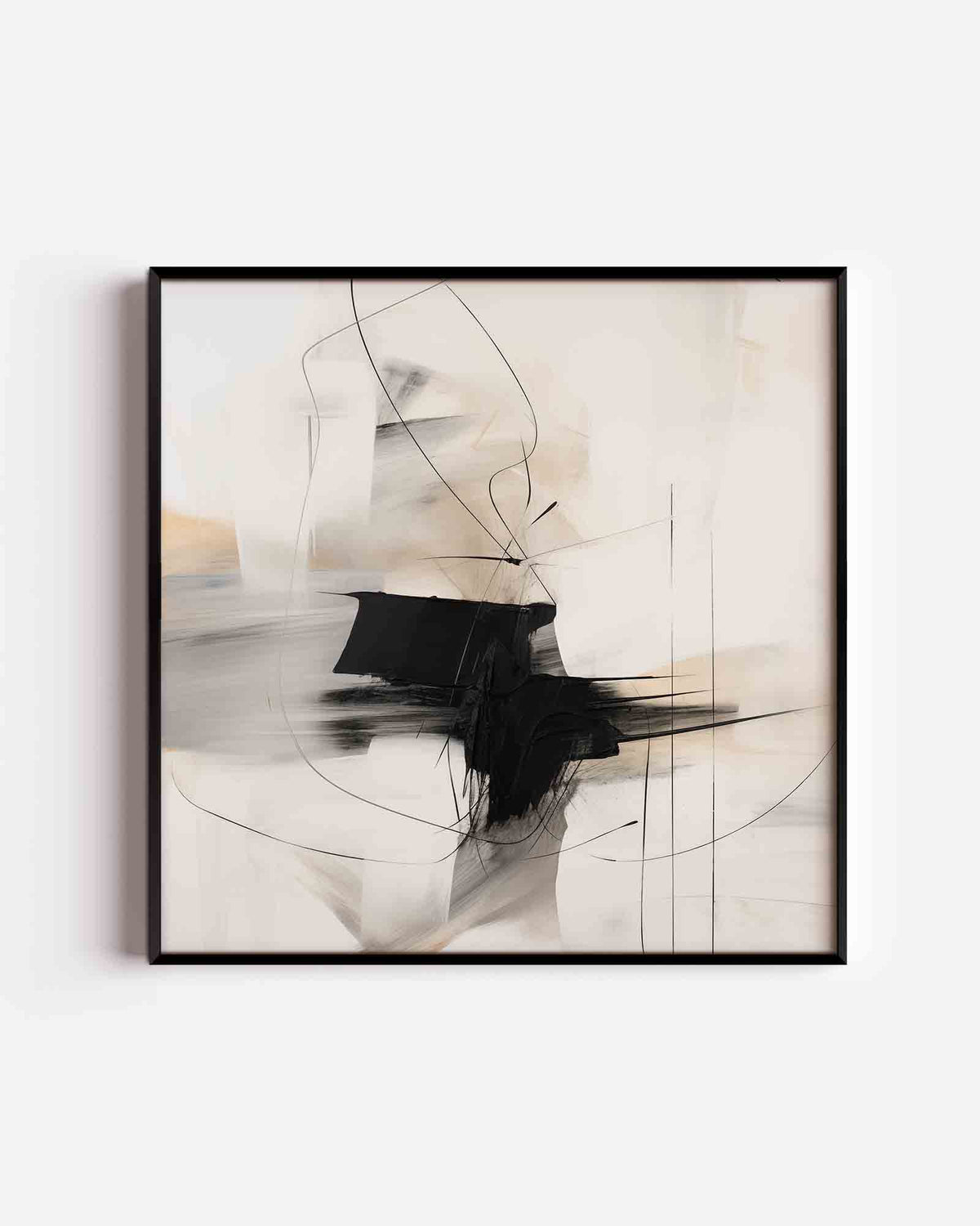 Abstracte lijnen en vormen – vierkante poster met kleur en vormen als wanddecoratie