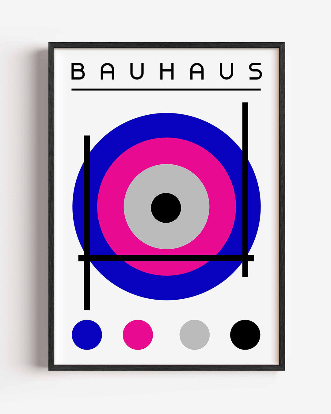 Cirkel en lijnen – staande Bauhaus poster als wanddecoratie
