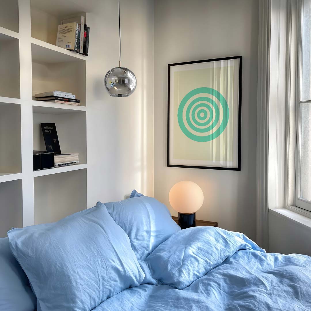Rustgevende Cirkelpatroon – staande moderne wanddecoratie van WallArtistic