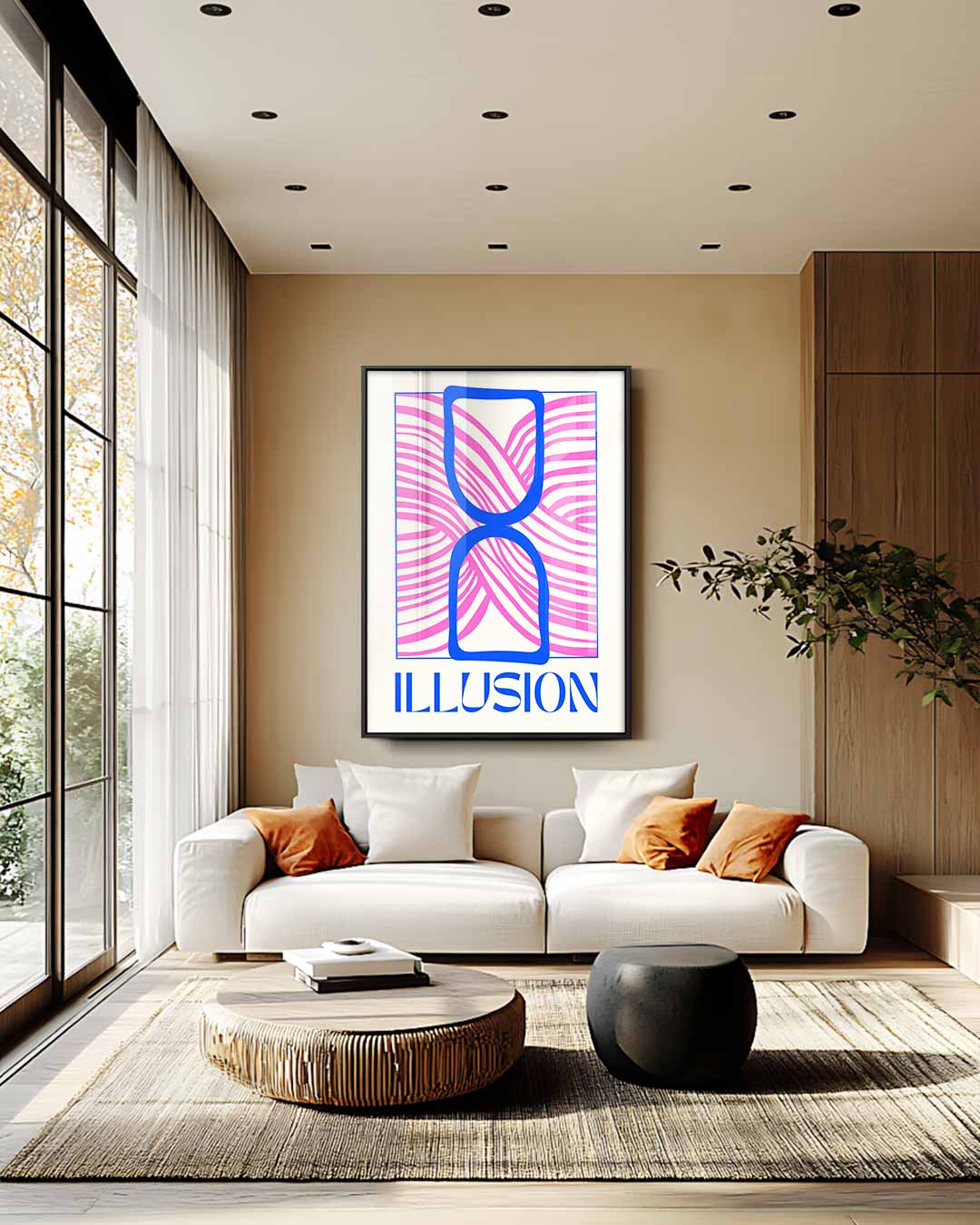 Optische Tijdillusie – staand kunstwerk voor modern interieur