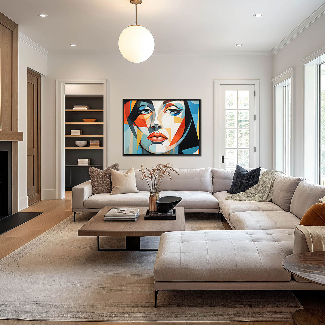 Geometrisch portret – op canvas, dibond of plexiglas