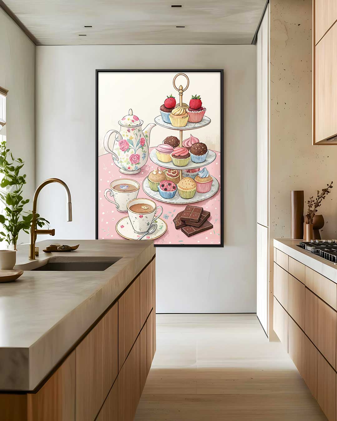 High Tea Delights – staand kunstwerk voor modern interieur