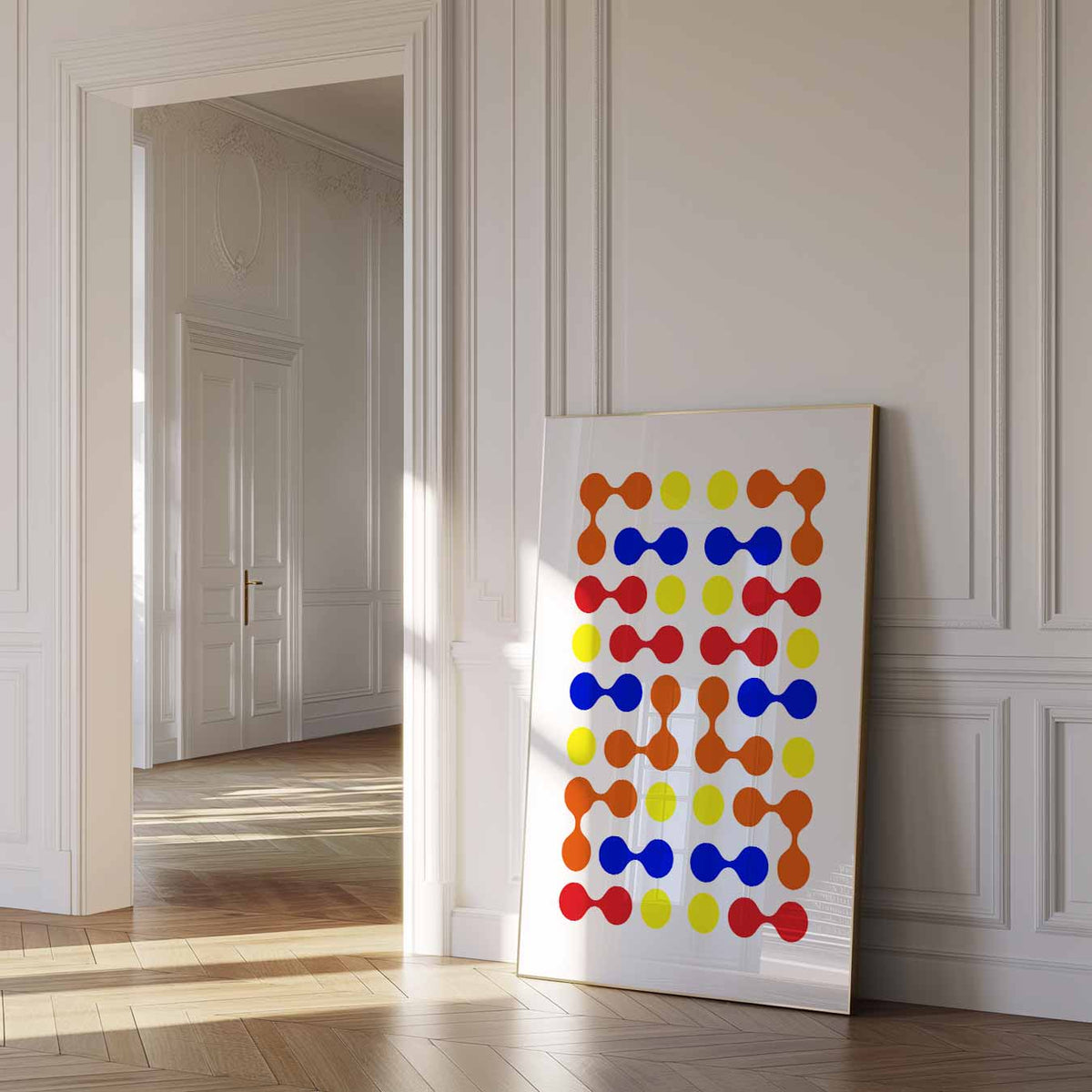 Kleurrijke Abstracte Vormposter – dierenposter als moderne staande wanddecoratie