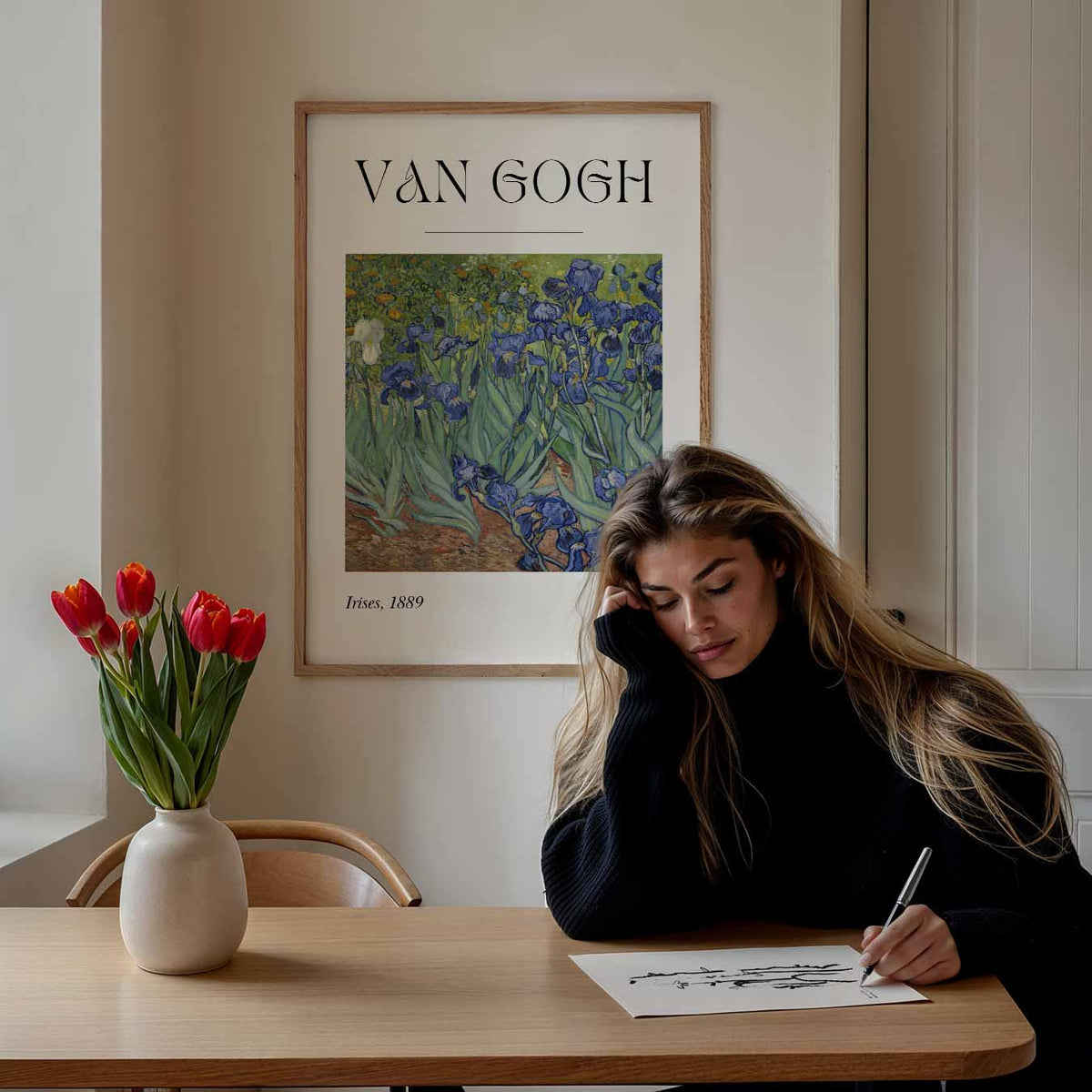 Van Gogh Irissen – abstracte wandkunst als portret poster