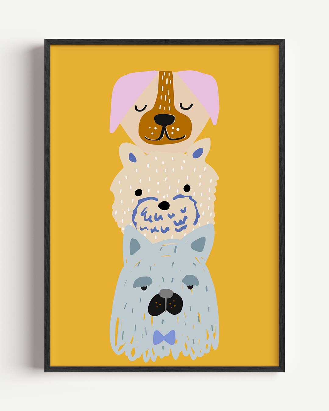 Schattige Honden Trio – kids portret poster als wanddecoratie