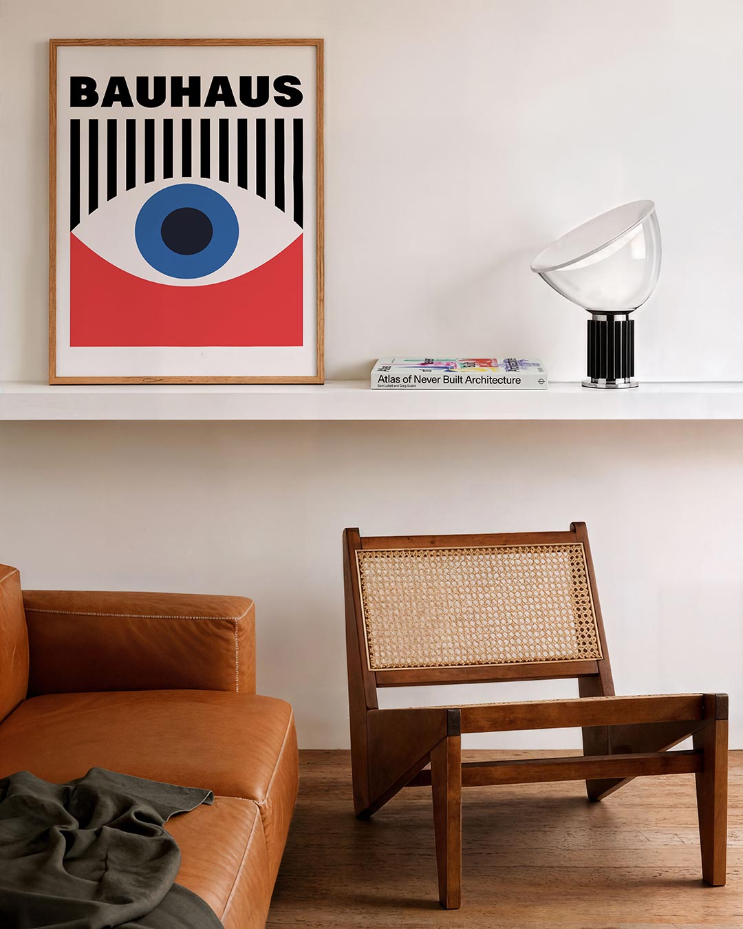 Oog en lijnen – staande Bauhaus poster voor aan de muur