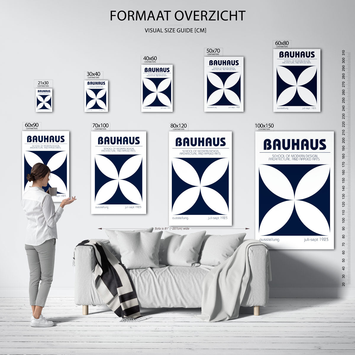 Vorm en balans – geometrische poster in Bauhaus-stijl van WallArtistic