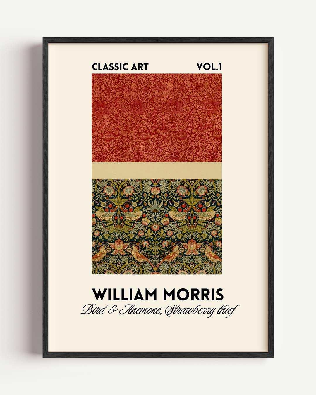 William Morris Bull & Acanthus, Strawberry Thief – William Morris portret poster als wanddecoratie
