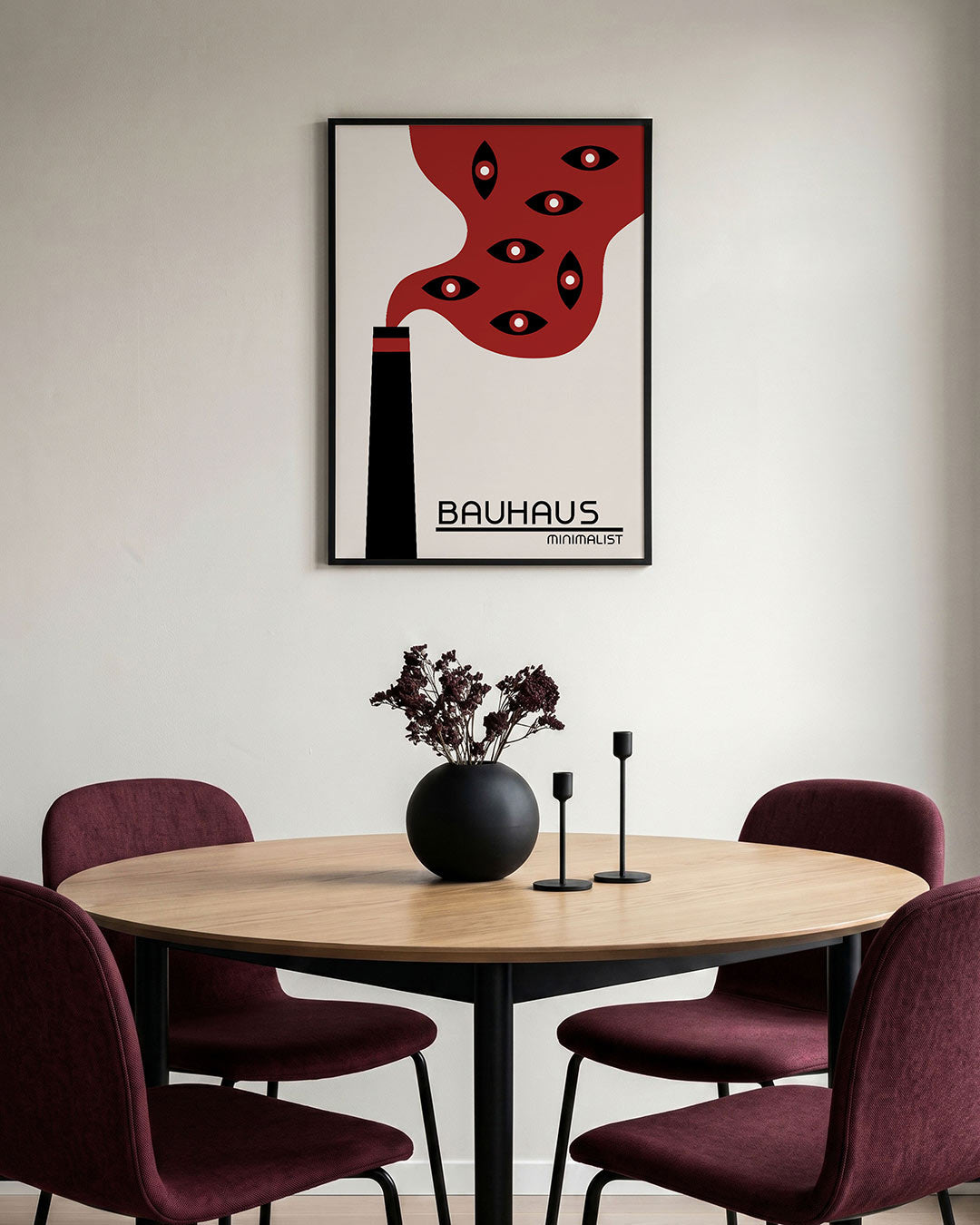 Vorm en rook – staande Bauhaus poster voor aan de muur