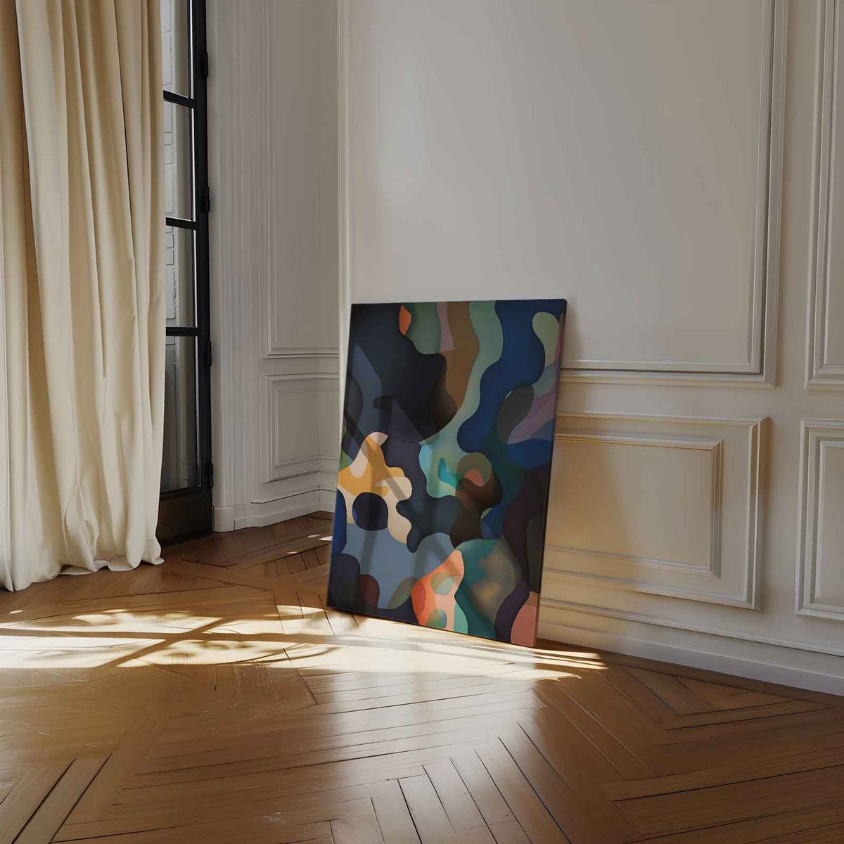 Kleurrijke Golven – staand kunstwerk voor modern interieur
