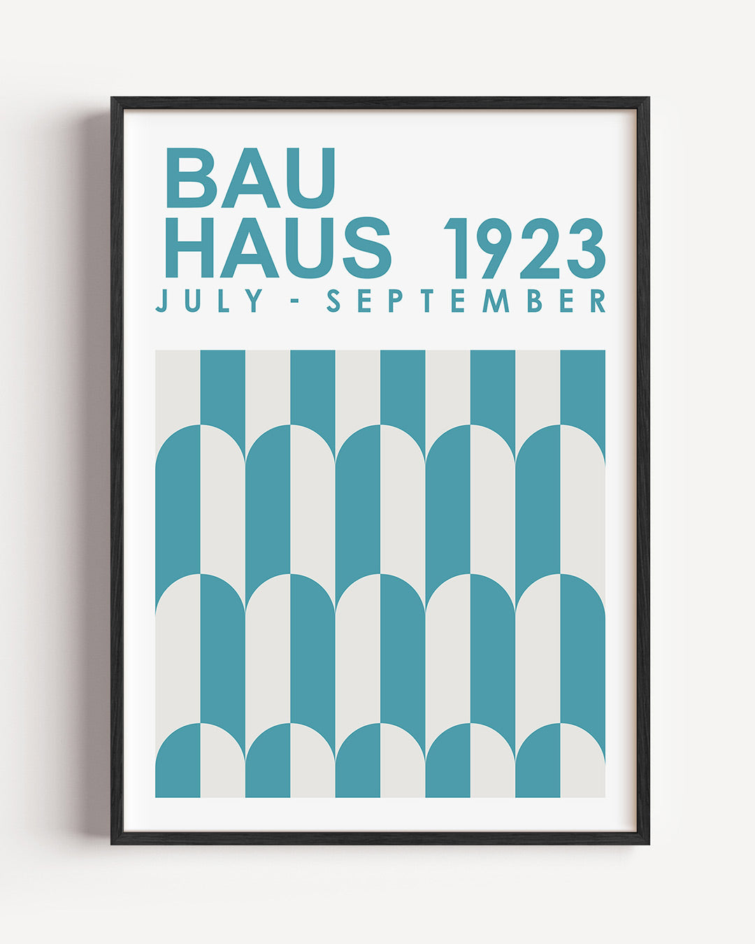 Vormritme en kleur – staande Bauhaus poster als wanddecoratie