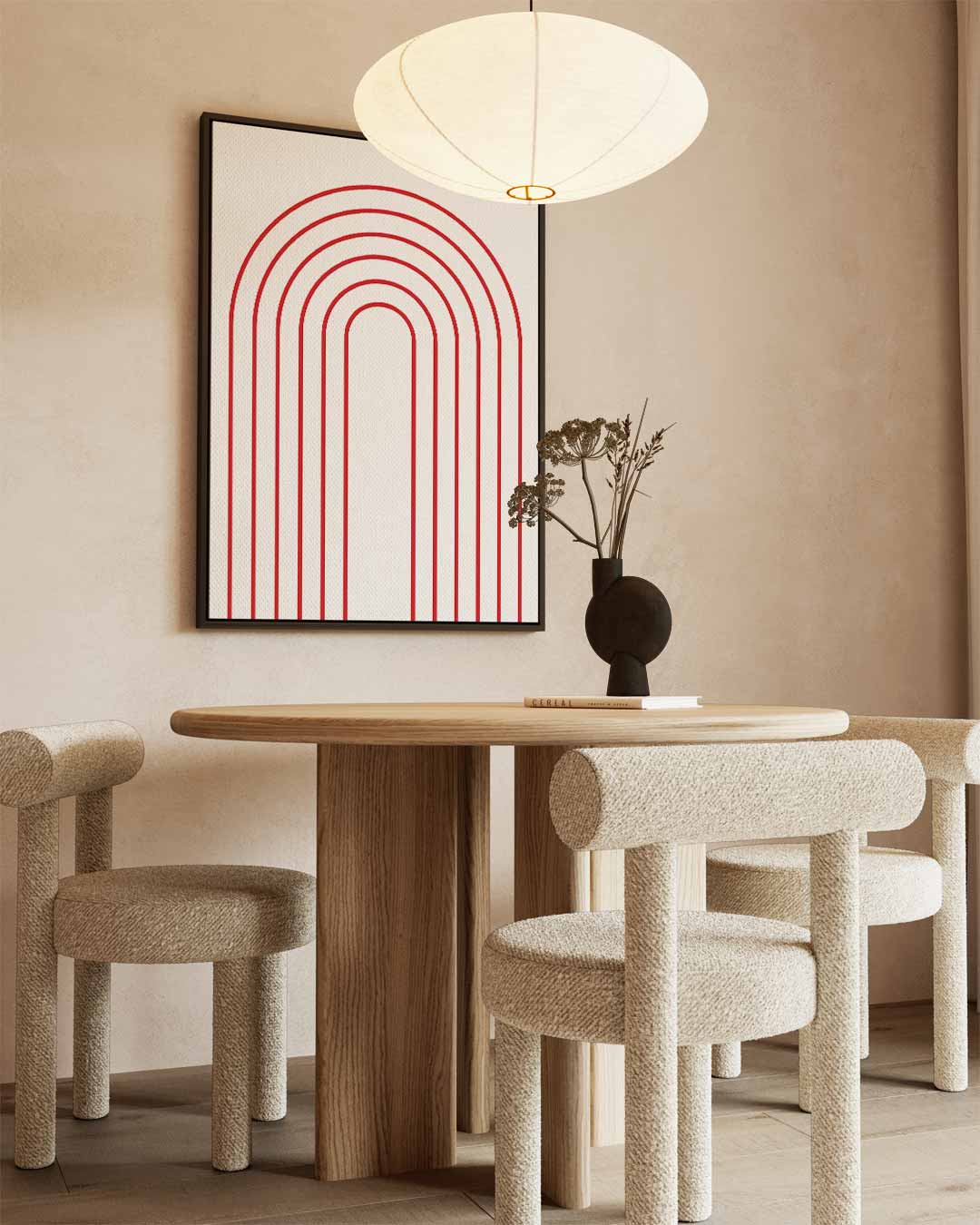 Moderne Rode Boog – kunstwerk met zwarte baklijst
