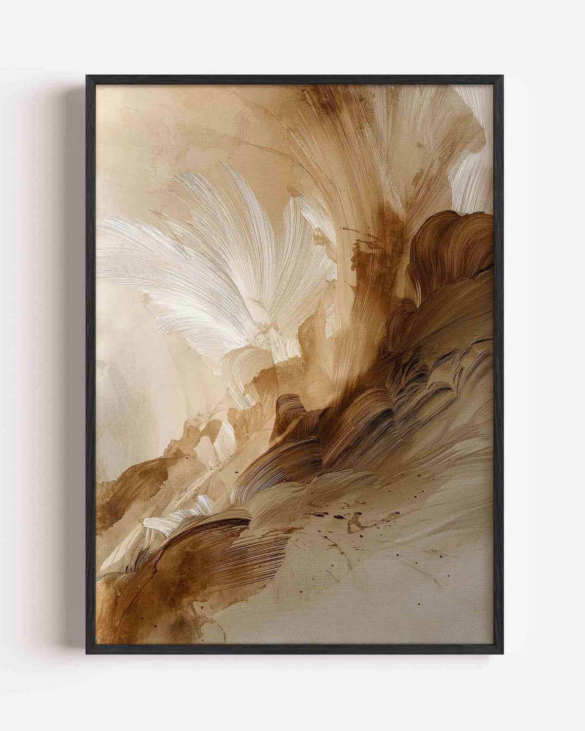 Abstracte bruine vormen – abstracte portret poster als wanddecoratie