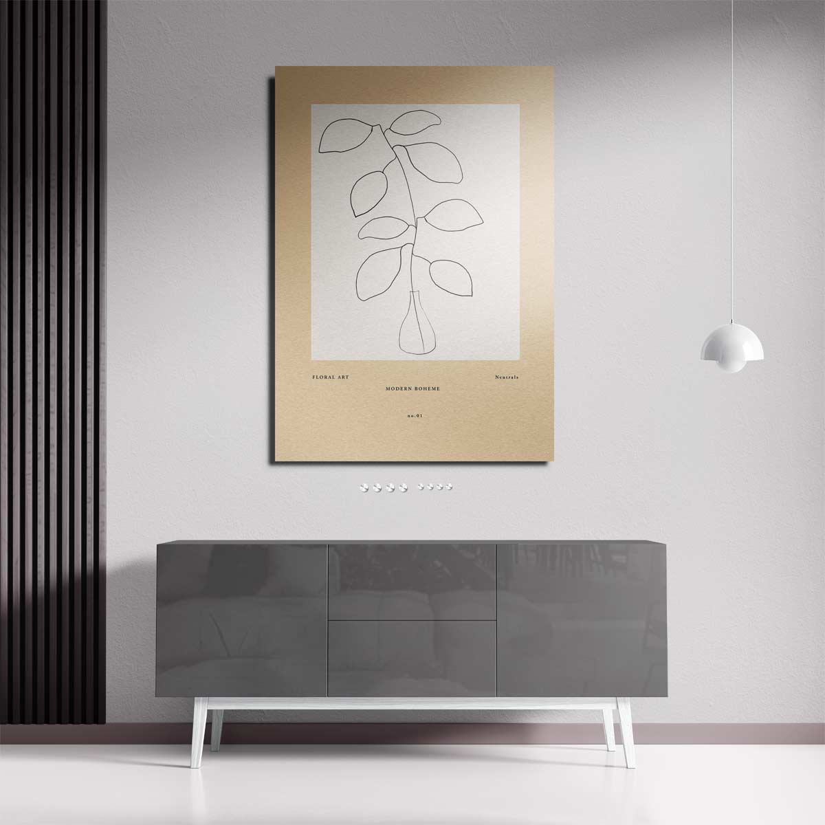Moderne Boho Bloemen – staande wandkunst voor woonkamer of interieur