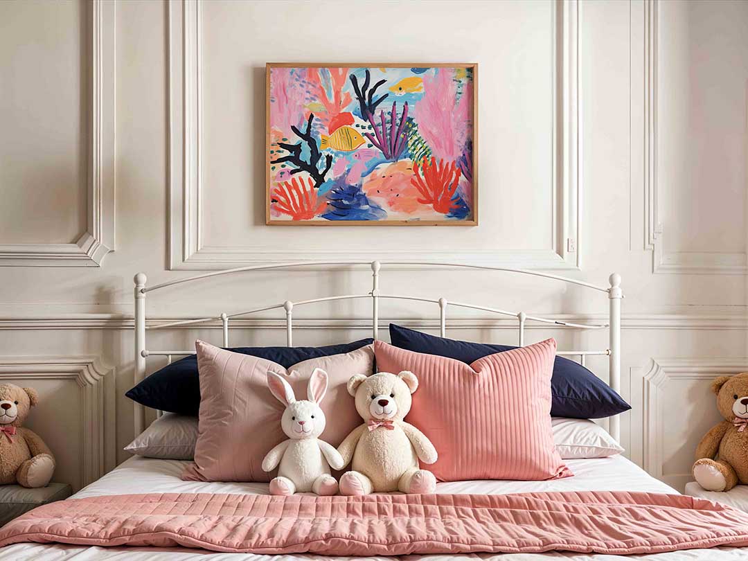Onderwaterwereld met vissen – kids poster in liggend formaat