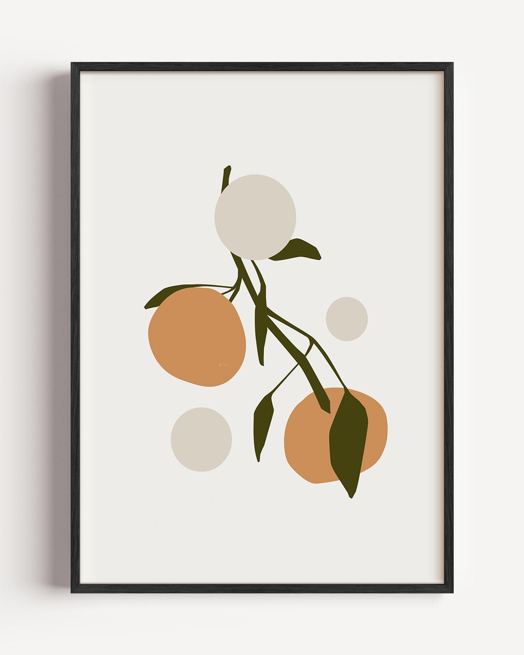Minimalistische Oranje Citrus – bloemen portret poster als wanddecoratie