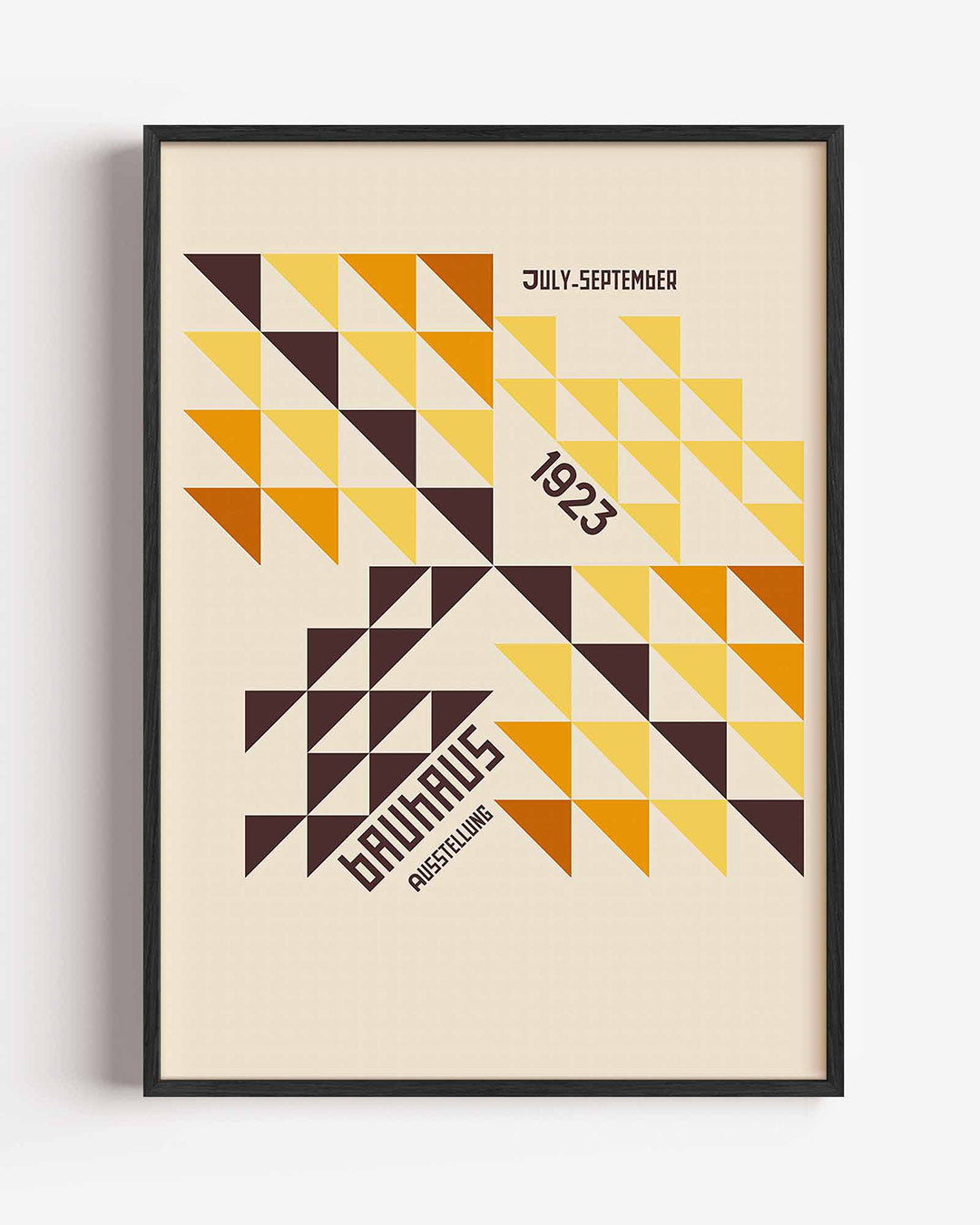 Driehoekige vlakverdeling – staande Bauhaus poster als wanddecoratie