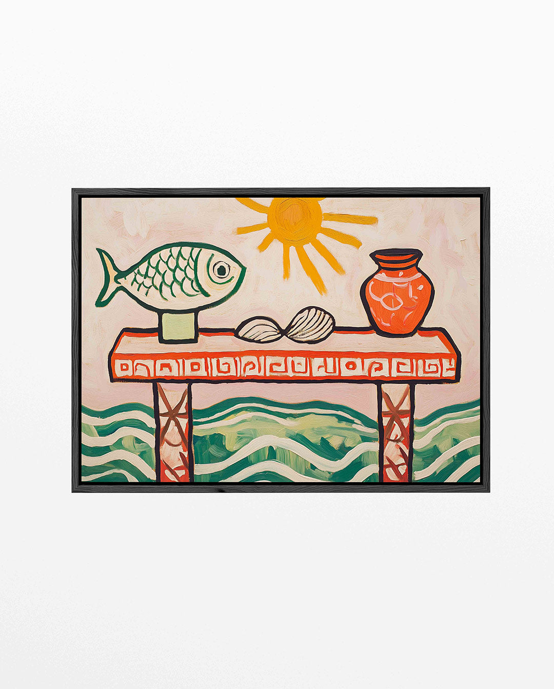 Vrolijke tafereel – liggend modern kunstwerk