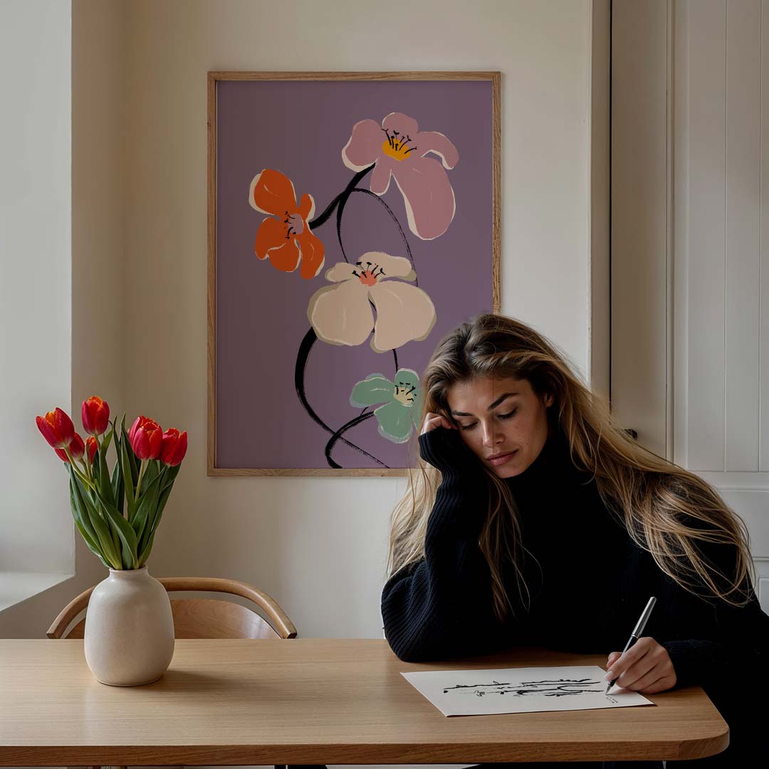 Stijlvolle Bloemenpracht – bloemen poster in staand formaat