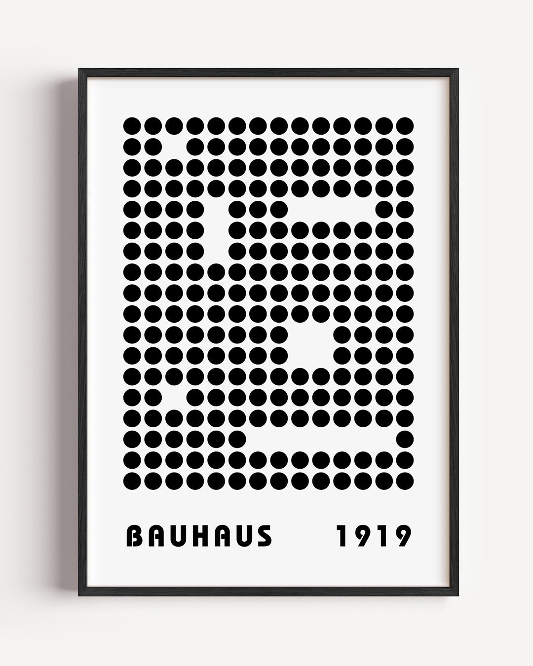 Cirkelpatroon en tekst – staande Bauhaus poster als wanddecoratie