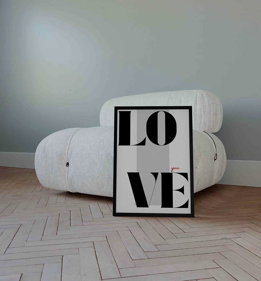Love you – Pop Art wandkunst als portret poster