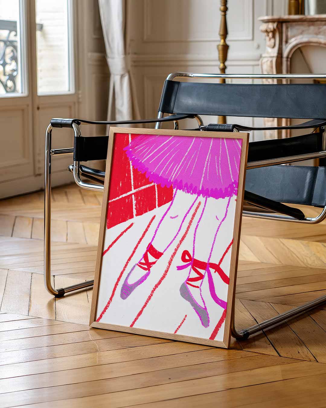 Elegante Ballerina – staande muurposter met zomerse uitstraling